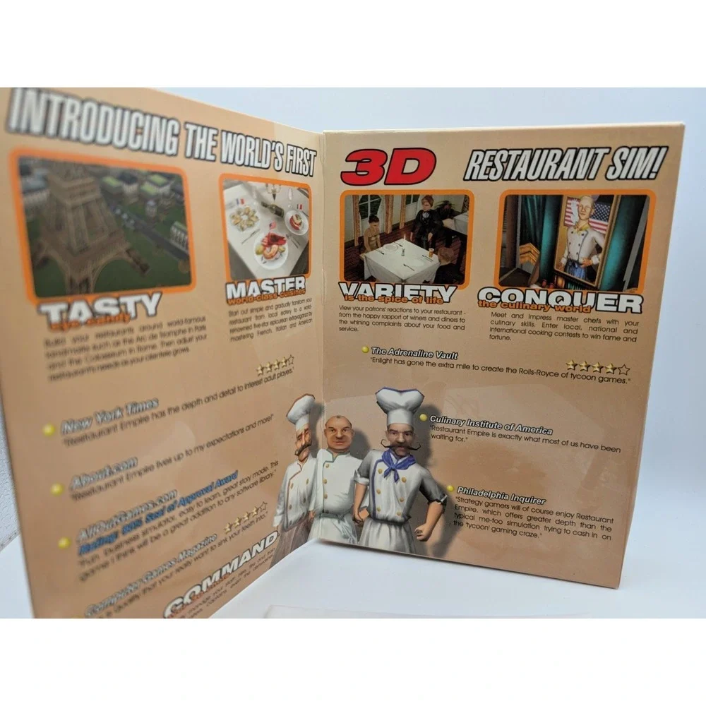 Restaurant Empire ~ PC 2003 CIB Retail Box Small Box No Manual